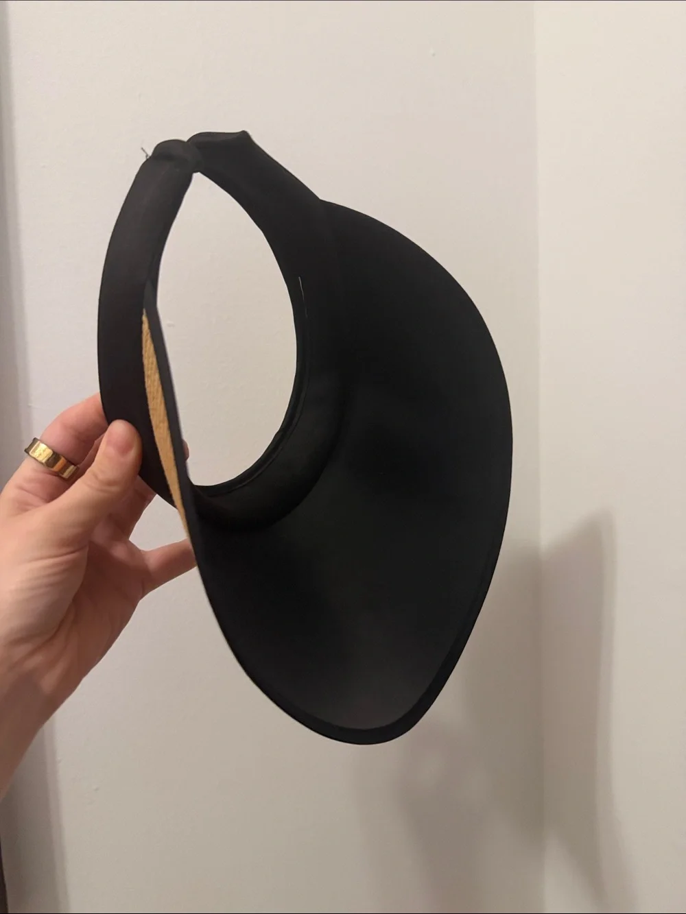 Vintage Straw Visor with Black Trim - Picture 2 of 3